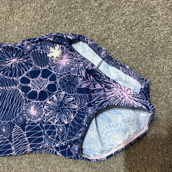 Snowflake Leotard size child medium doodles design blue and pink - Picture 4 of 9